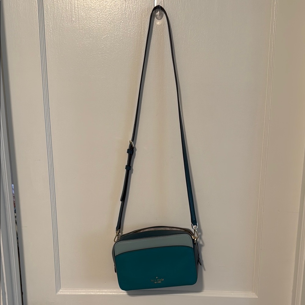 Kate Spade Green and Gray Crossbody Bag with Adjustable Strap